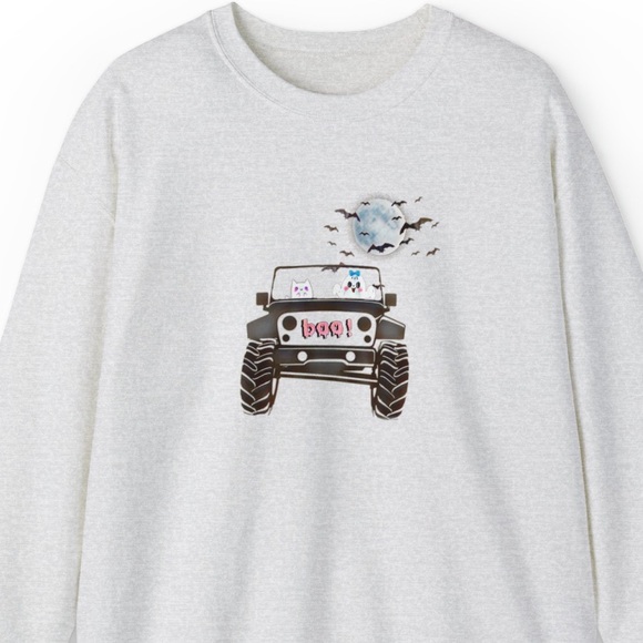 jeep halloween ghost buds crewneck - Picture 1 of 2